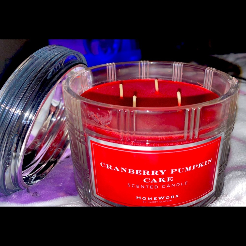HOMEWORX BY HARRY SLATKIN “CRANBERRY PUMPKIN CAKE” CANDLE NEW